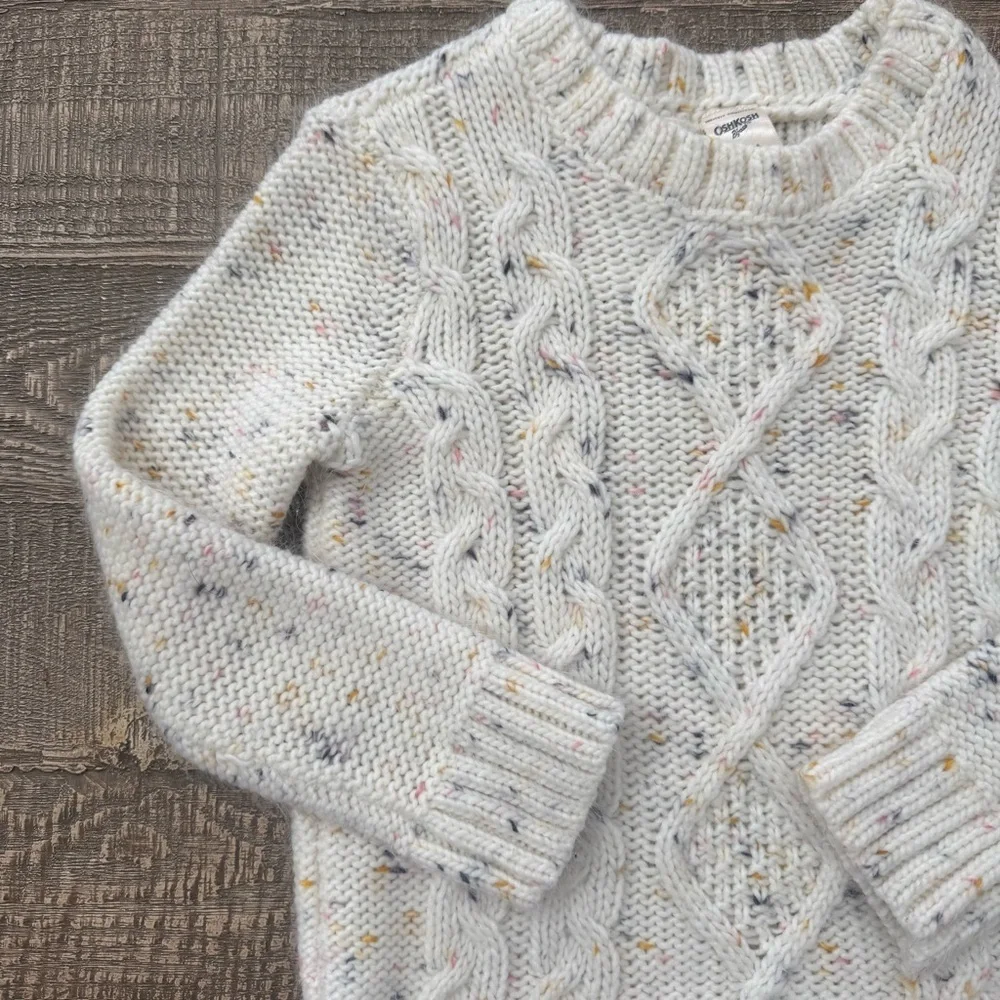 OshKosh B'gosh Speckled Cable Knit Sweater 4 NWOT